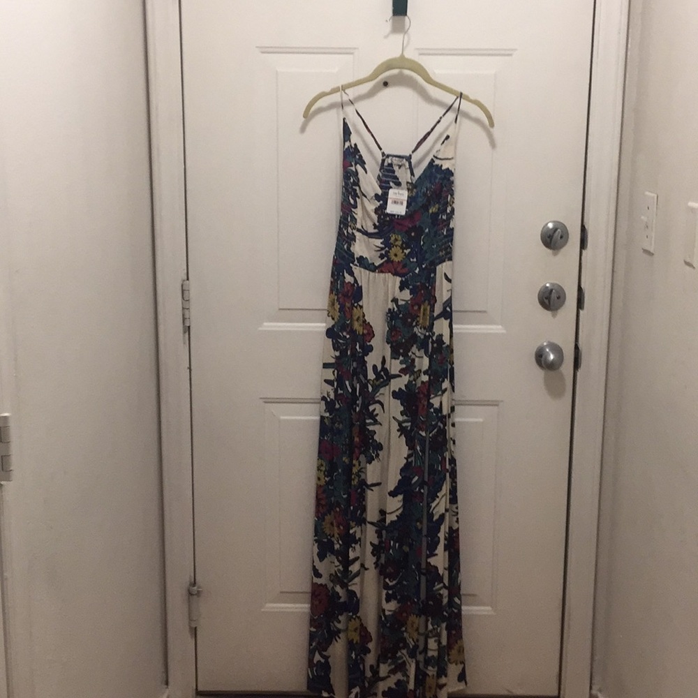 A floral maxi dress.
